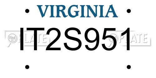IT2S951 Virginia License Plate