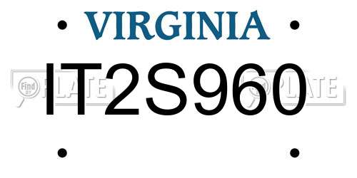 IT2S960 Virginia License Plate