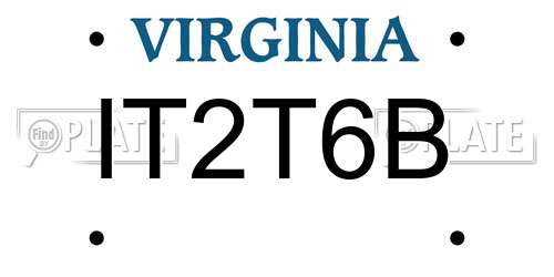 IT2T6B Virginia License Plate