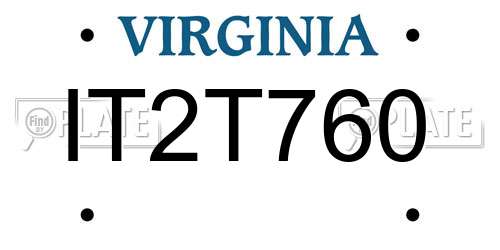 IT2T760 Virginia License Plate
