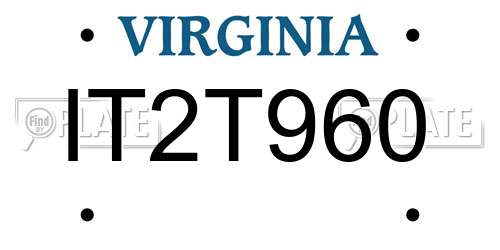 IT2T960 Virginia License Plate
