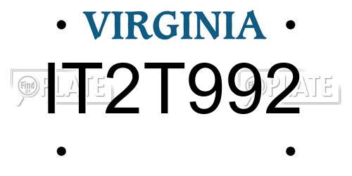 IT2T992 Virginia License Plate