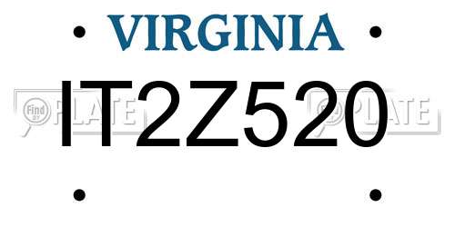 IT2Z520 Virginia License Plate