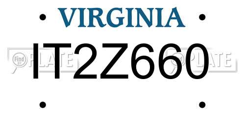 IT2Z660 Virginia License Plate
