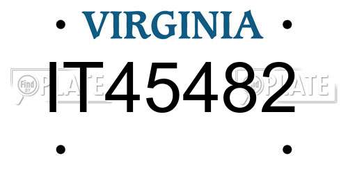 IT45482 Virginia License Plate