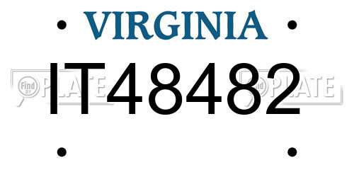 IT48482 Virginia License Plate