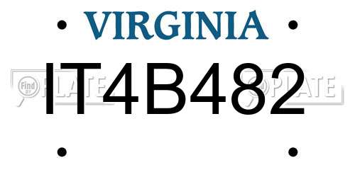 IT4B482 Virginia License Plate