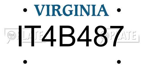 IT4B487 Virginia License Plate