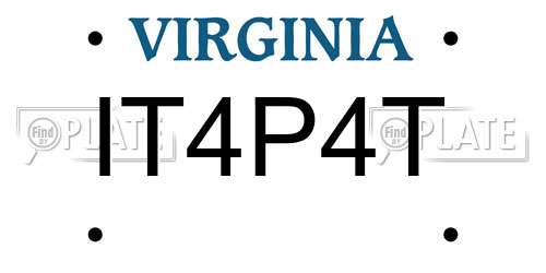 IT4P4T Virginia License Plate