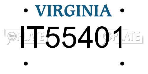 IT55401 Virginia License Plate