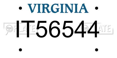 IT56544 Virginia License Plate