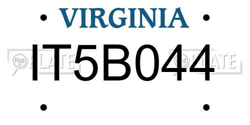 IT5B044 Virginia License Plate