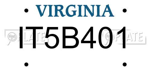 IT5B401 Virginia License Plate