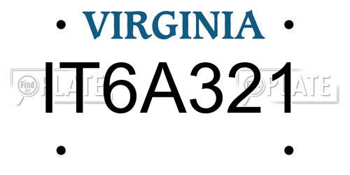 IT6A321 Virginia License Plate