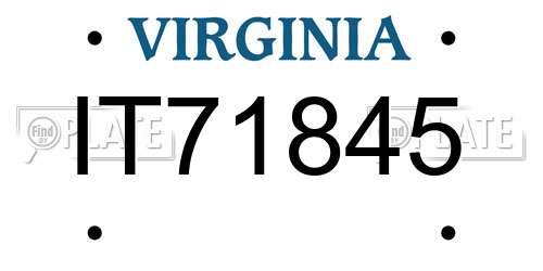 IT71845 Virginia License Plate