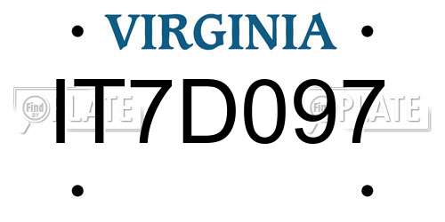 IT7D097 Virginia License Plate