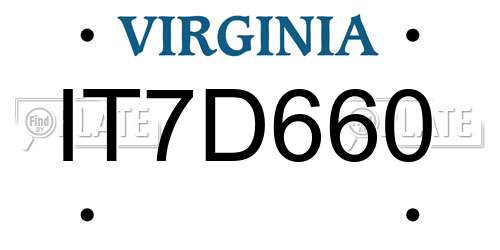 IT7D660 Virginia License Plate