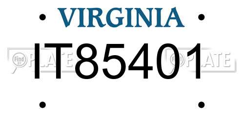 IT85401 Virginia License Plate