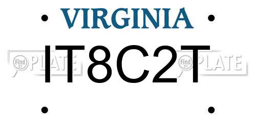 IT8C2T Virginia License Plate