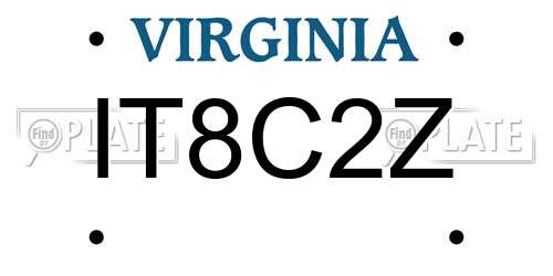 IT8C2Z Virginia License Plate