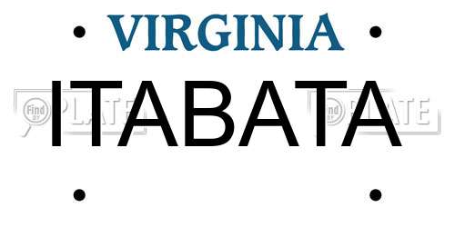 ITABATA Virginia License Plate