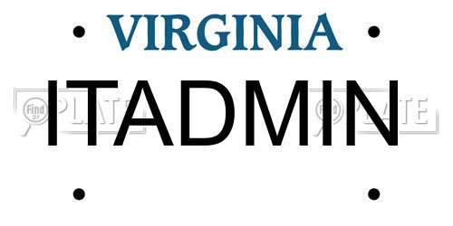 ITADMIN Virginia License Plate