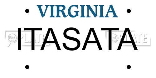 ITASATA Virginia License Plate