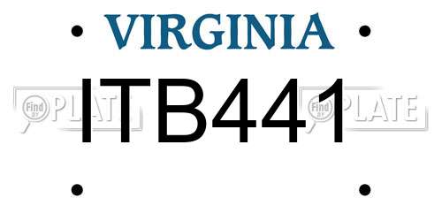 ITB441 Virginia License Plate
