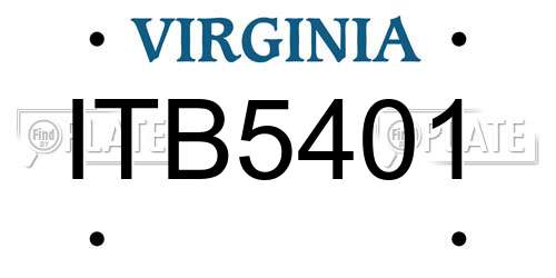 ITB5401 Virginia License Plate