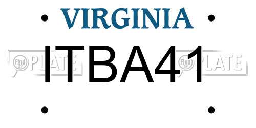 ITBA41 Virginia License Plate