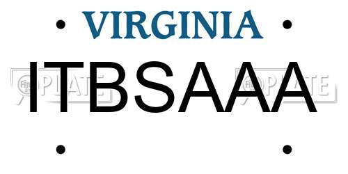 ITBSAAA Virginia License Plate