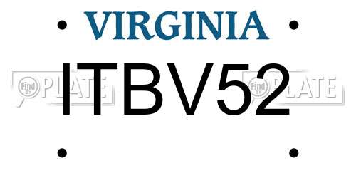ITBV52 Virginia License Plate