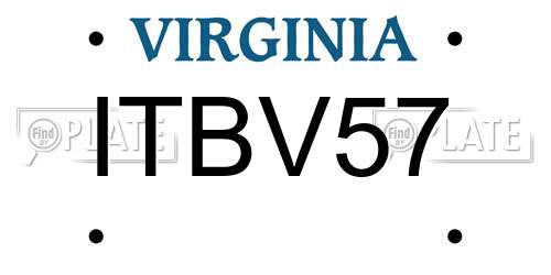 ITBV57 Virginia License Plate