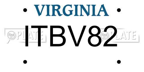 ITBV82 Virginia License Plate
