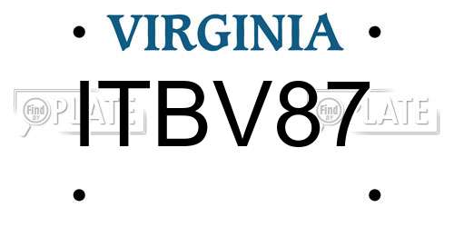 ITBV87 Virginia License Plate