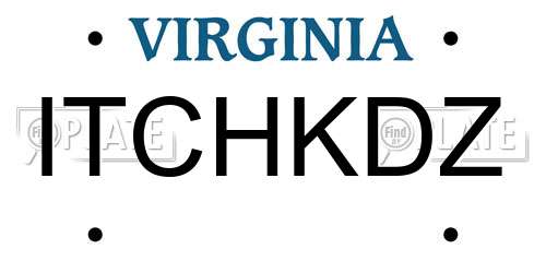 ITCHKDZ Virginia License Plate