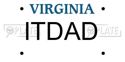 ITDAD Virginia License Plate