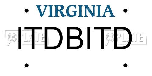 ITDBITD Virginia License Plate
