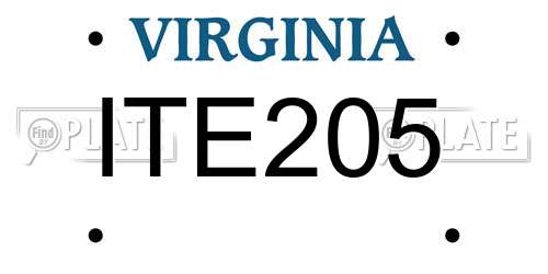 ITE205 Virginia License Plate