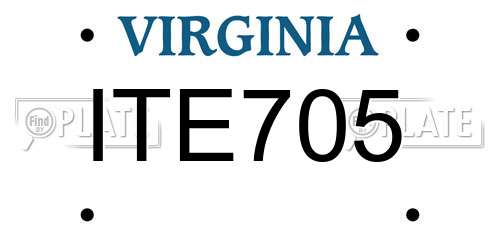 ITE705 Virginia License Plate