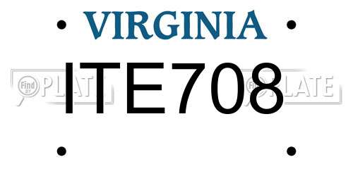 ITE708 Virginia License Plate
