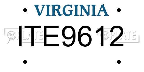 ITE9612 Virginia License Plate