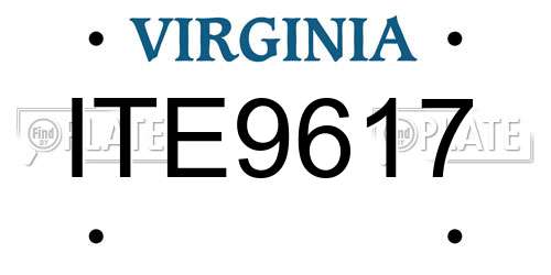 ITE9617 Virginia License Plate