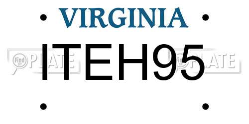 ITEH95 Virginia License Plate