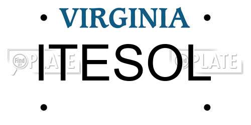 ITESOL Virginia License Plate