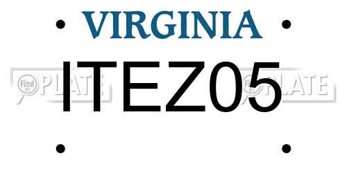 ITEZ05 Virginia License Plate