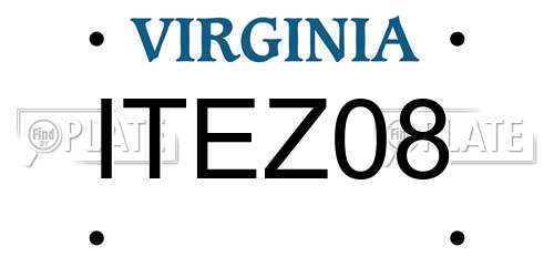 ITEZ08 Virginia License Plate