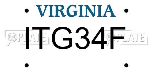 ITG34F Virginia License Plate