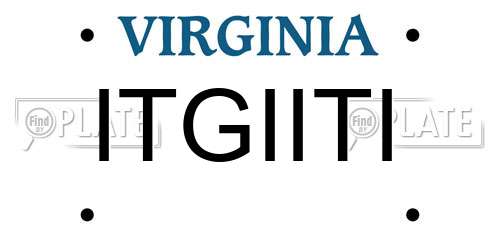 ITGIITI Virginia License Plate