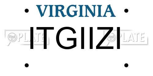 ITGIIZI Virginia License Plate